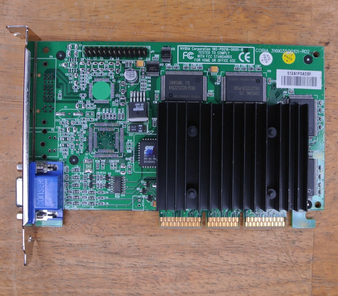 VINTAGE NVIDIA 180-P0016-0000-B VGA AGP VIDEO GRAPHICS CARD
