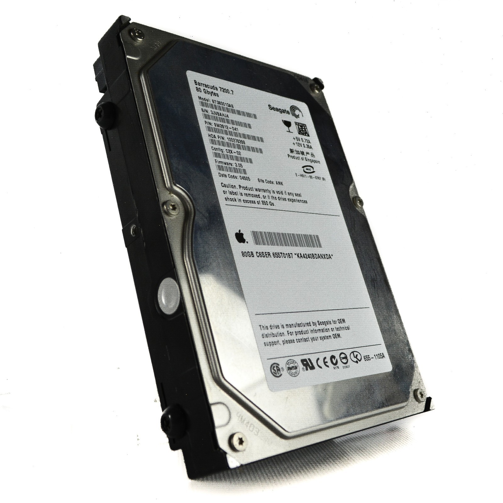 Seagate ST380013AS C2X 9W PN 100278288 FW 3.05  80GB SATA 3.5 Hard Drive