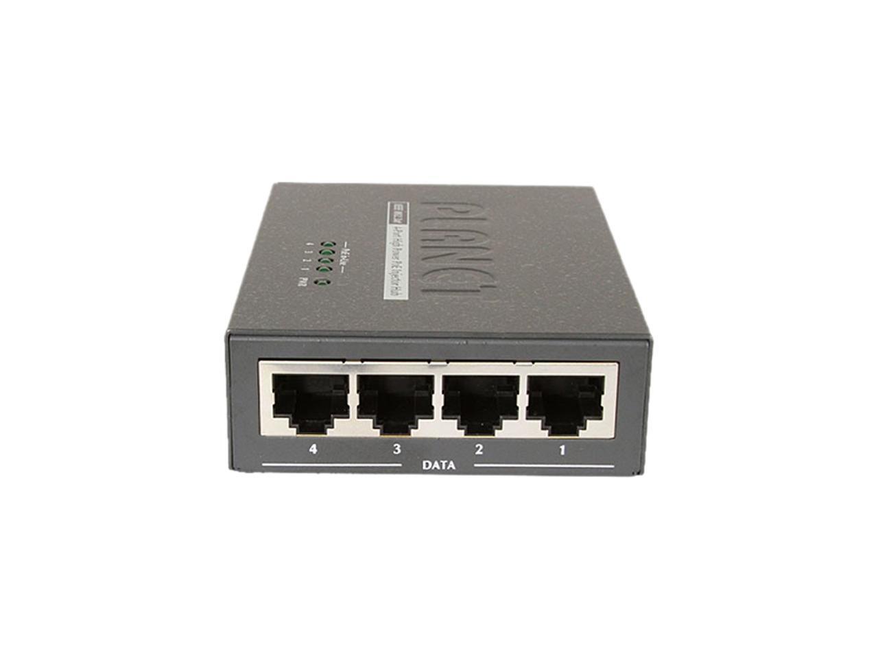 PLANET HPOE-460 4-Port IEEE 802.3at High Power Over Ethernet Injector Hub