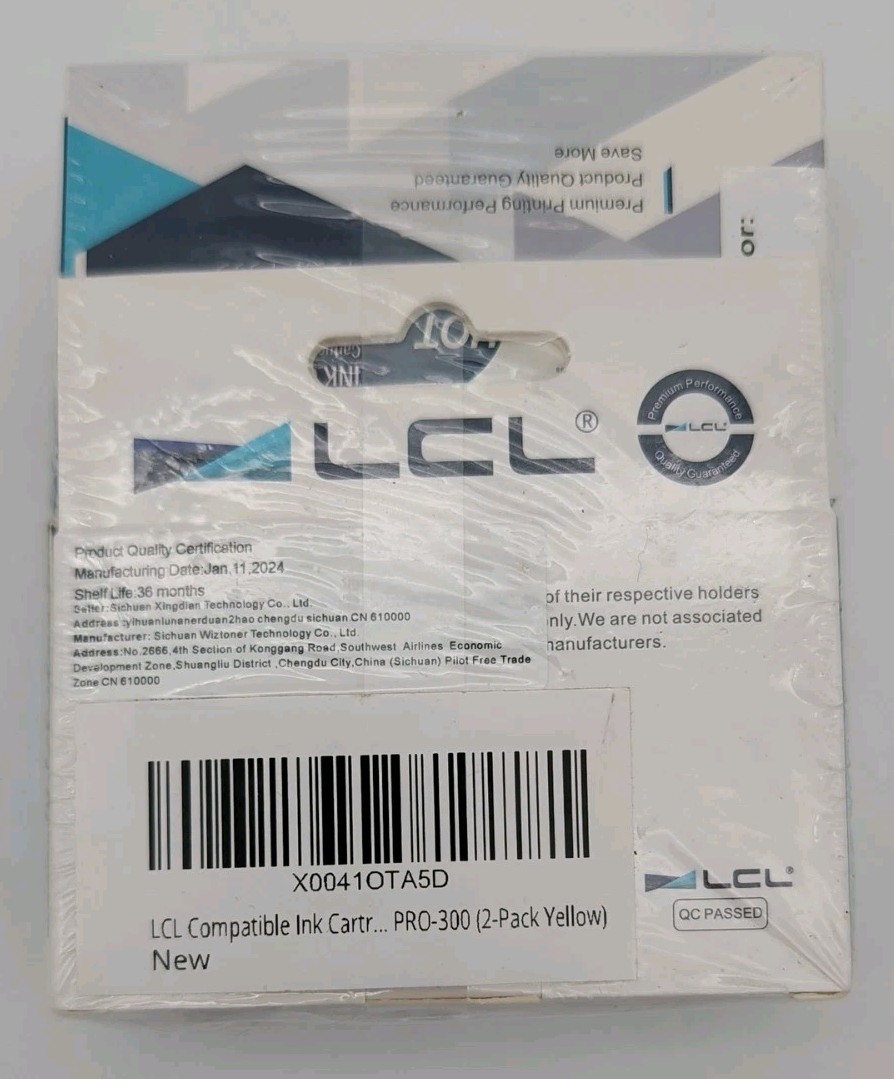 LCL PFI-300 Ink Inkjet Cartridge Yellow 2 Pack
