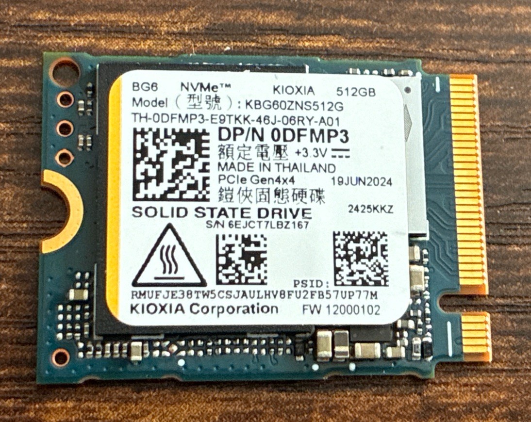 Kioxia BG6 NVMe M.2 2230 KGB60ZNS512G 512GB SSD Gen 4 0DFMP3