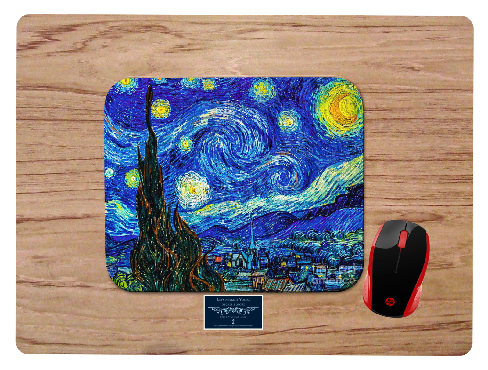 STARRY NIGHT VAN GOGH DESIGN MOUSE PAD MOUSEPAD MAT NON-SLIP HOME OFFICE GIFT 