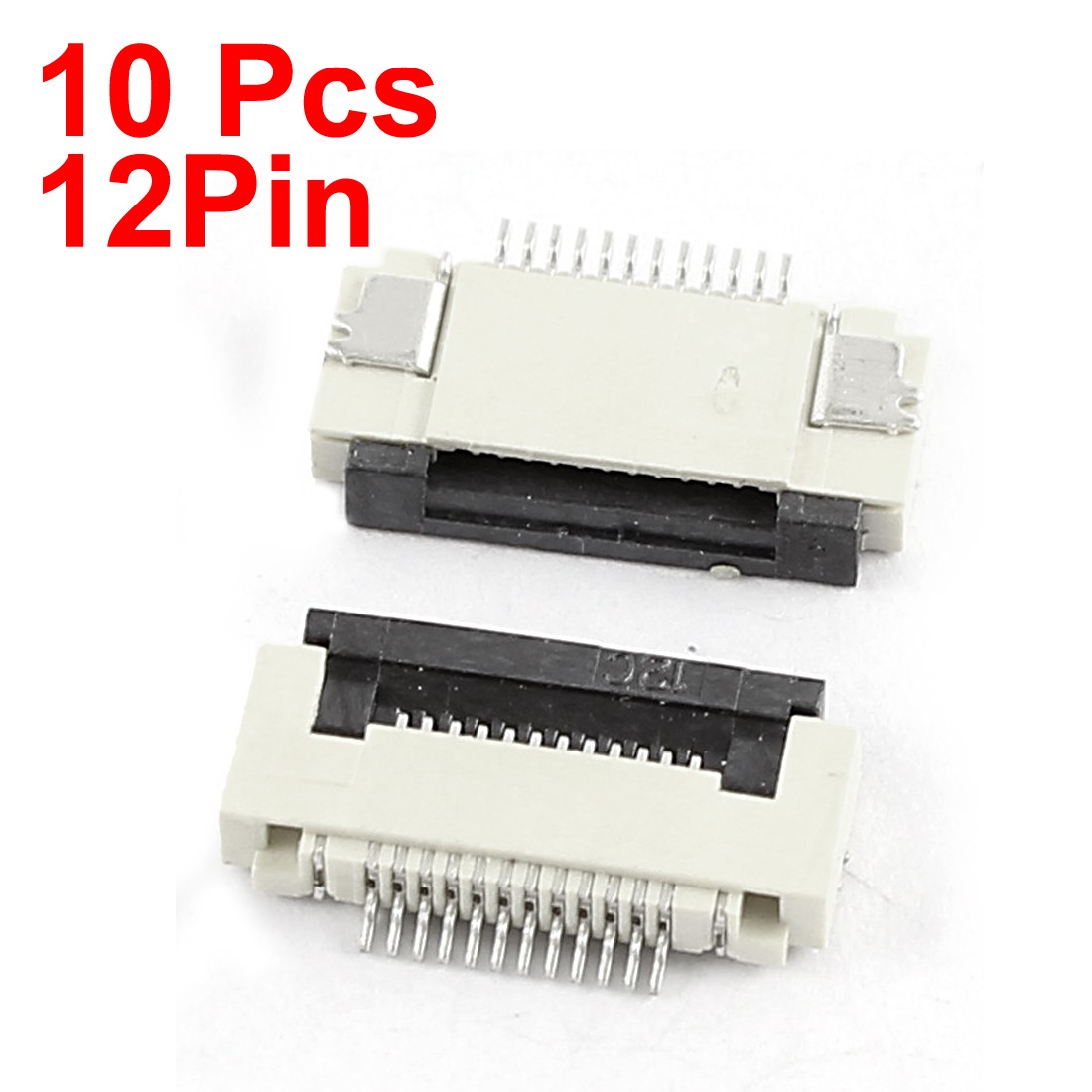 10 Pcs Clamshell Type Bottom Port 12Pin 0.5mm Pitch FFC FPC Sockets Connector