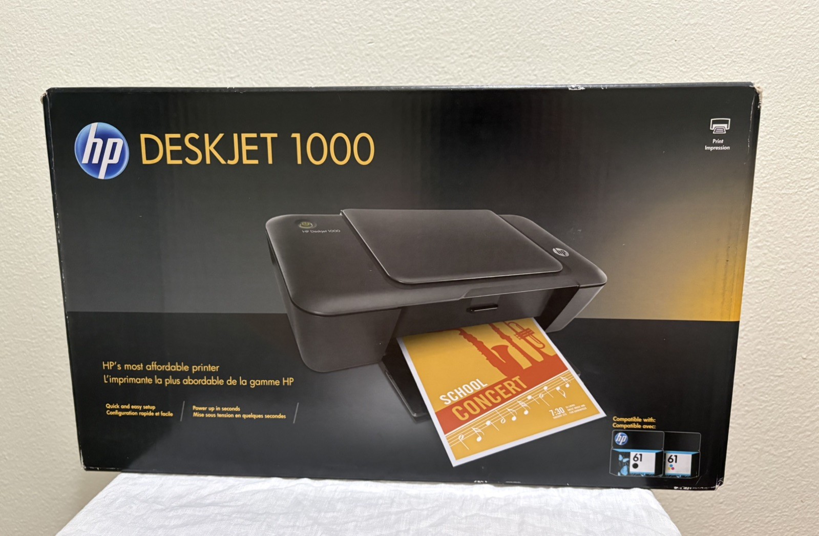 HP DeskJet 1000 Standard Inkjet Printer Brand New In Box Factory Sealed