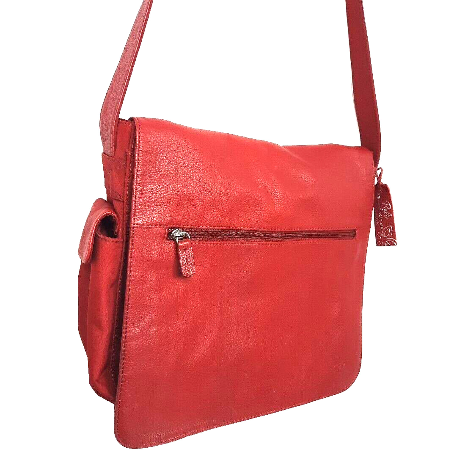 Vintage Y2K RELIC Pebbled Leather Crossbody Messenger Bag Briefcase College Red