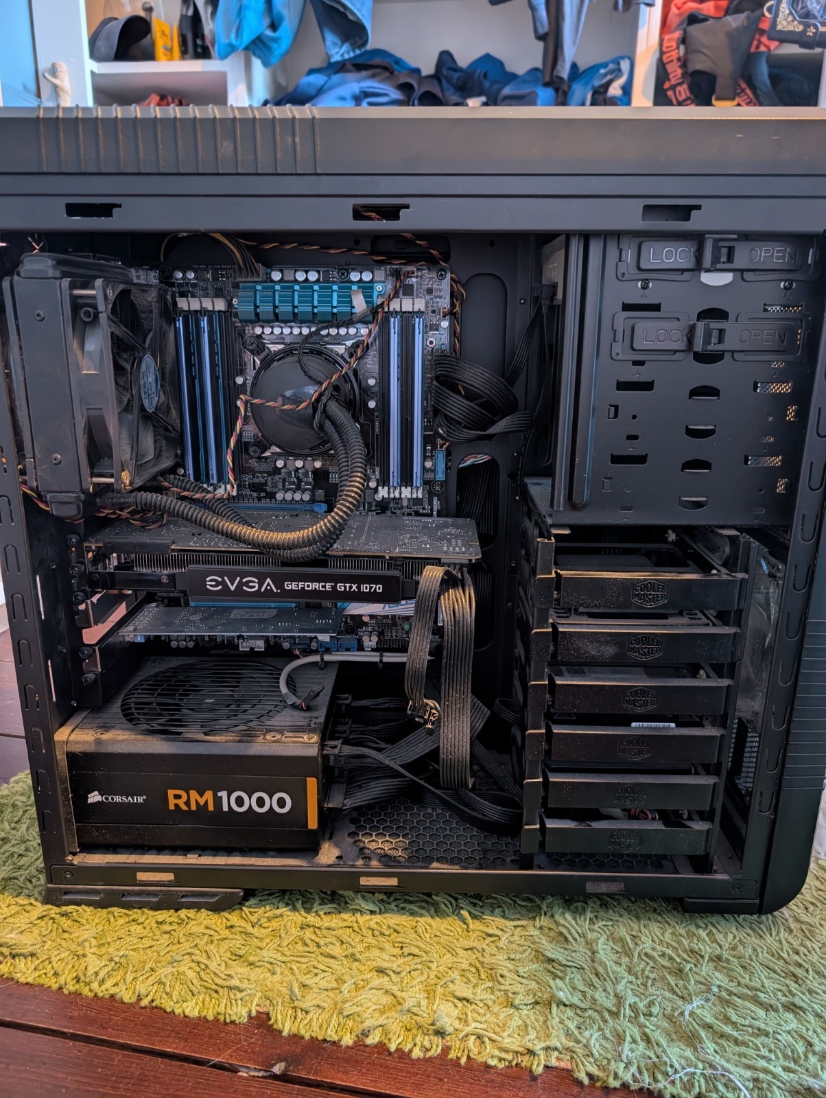 Custom Gaming PC i7-4820K 3.7GHz GTX 1070 8GB Corsair RM1000 CM690 II Case