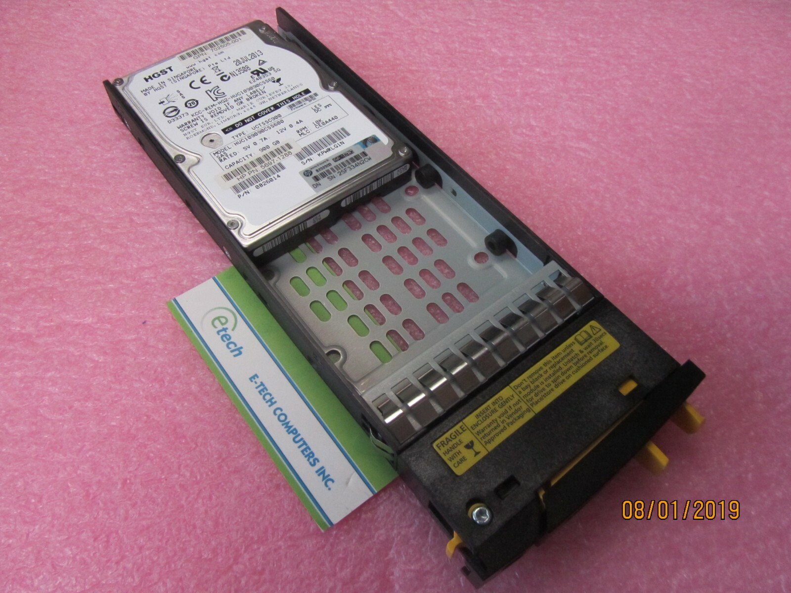 697389-001 702505-001 5697-1288 HP 3PAR 900GB 10K 2.5" 6Gb/s SAS HD w/ Tray