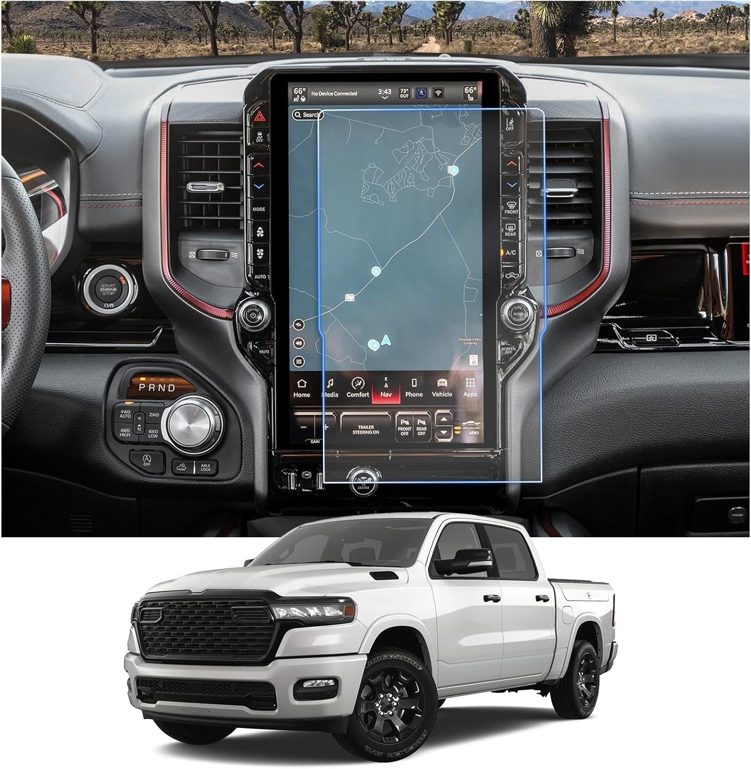 CDEFG 2PCS for 2025 RAM 1500 Screen 2025 1500 14.4in Touchscreen