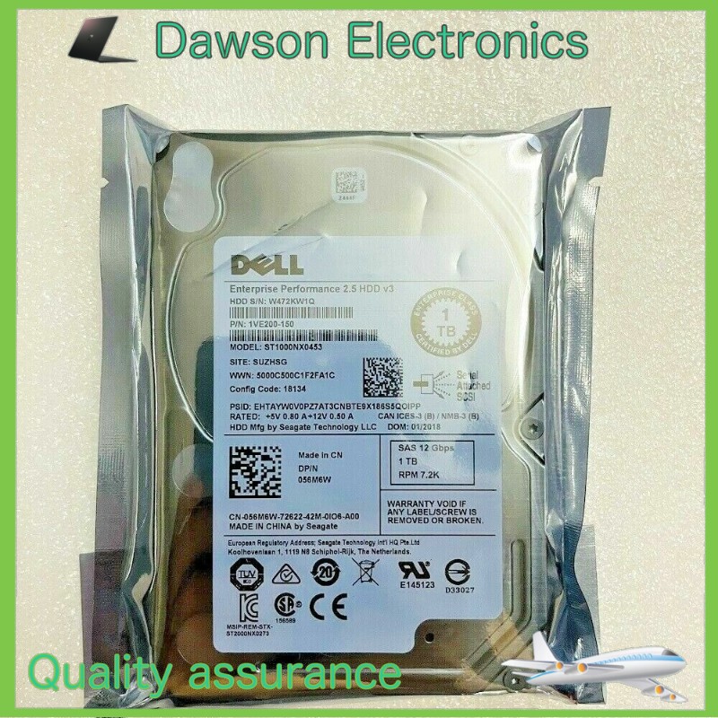 NEW DELL ST1000NX0453 1TB 7.2K 12G 2.5" SFF SAS HARD DRIVE 056M6W 56M6W HDD disk
