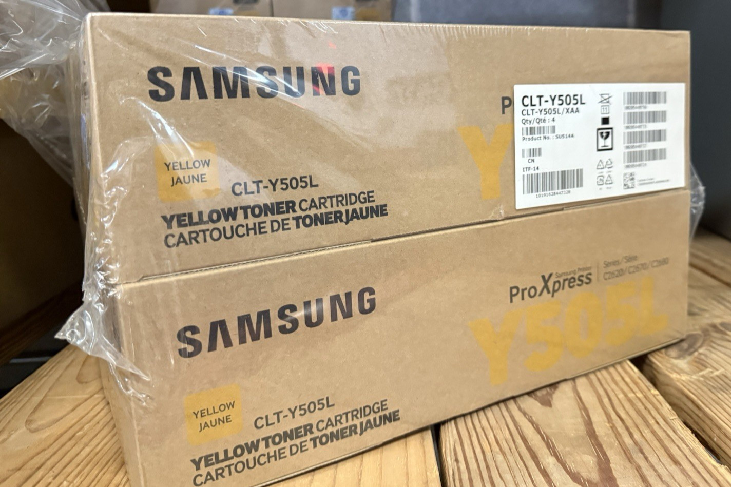 Genuine 4x Samsung CLT-Y505L Yellow Toner Cartridge C2620 C2670 C2680  Sealed
