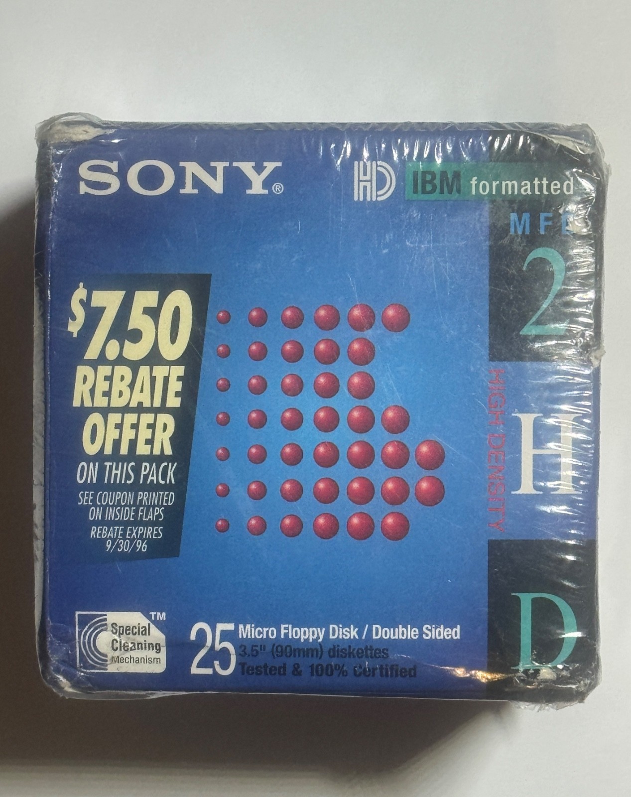 Sony 25MFD-2HD Micro Floppy Disks 3.5" IBM Formatted 25 Pack NEW Sealed