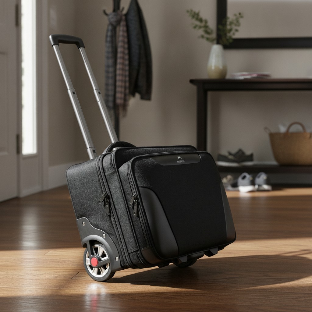 17.3\" Rolling Briefcase with 5.12\" Big Wheels – TSA-Friendly Business Bag
