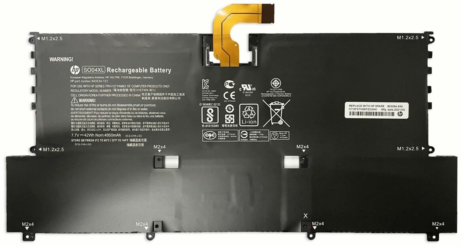 SO04XL Genuine Battery for HP Spectre 13 13-V015TU 13-V014TU TPN-C127 HSTNN-IB7J