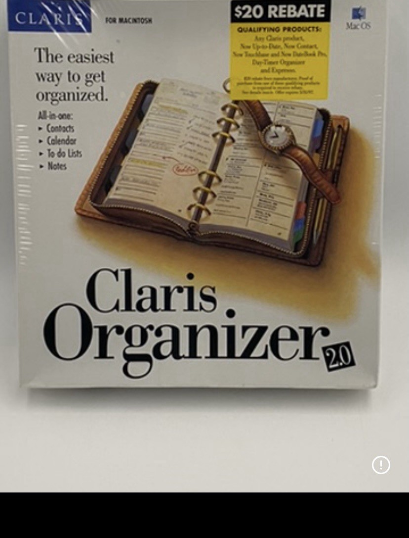 Vintage Apple Mac Claris Organizer 2.0 Software New Sealed