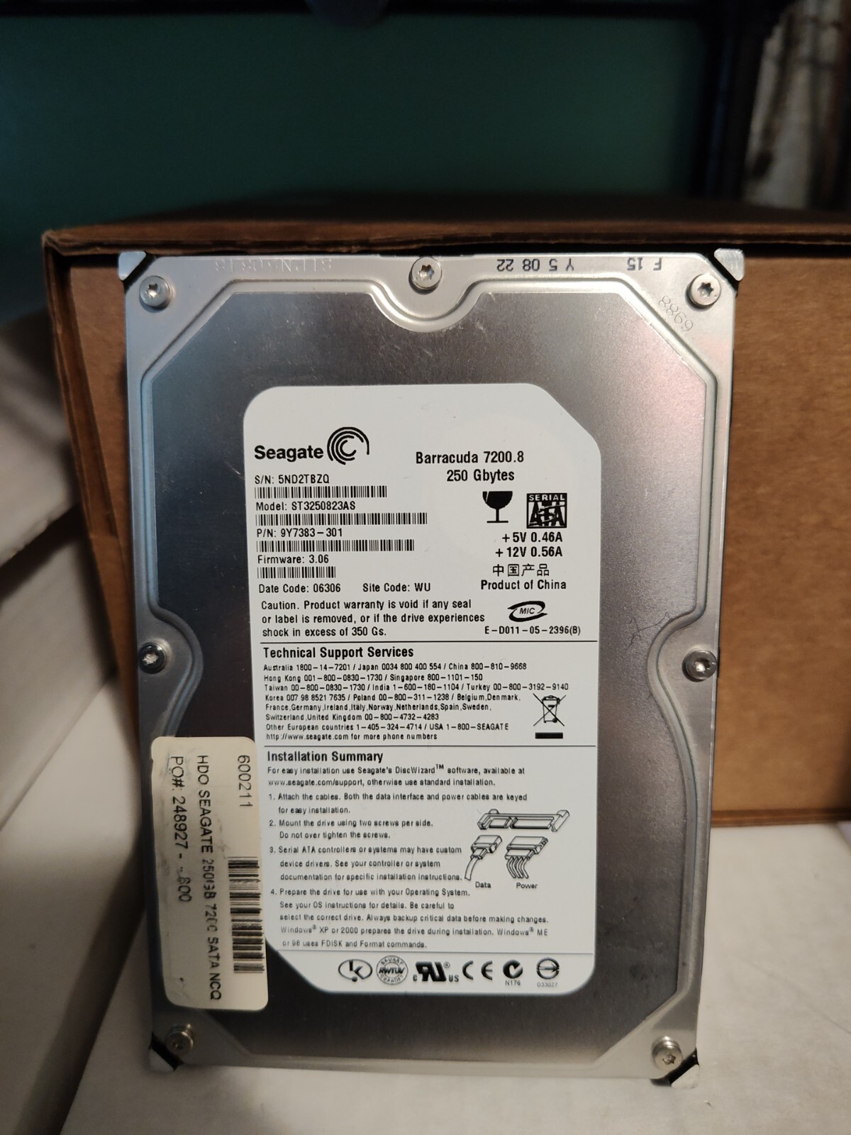 Seagate Barracuda ST3120213AS 250GB 7200RPM SATA 3.5" Hard Drive HDD Item #047