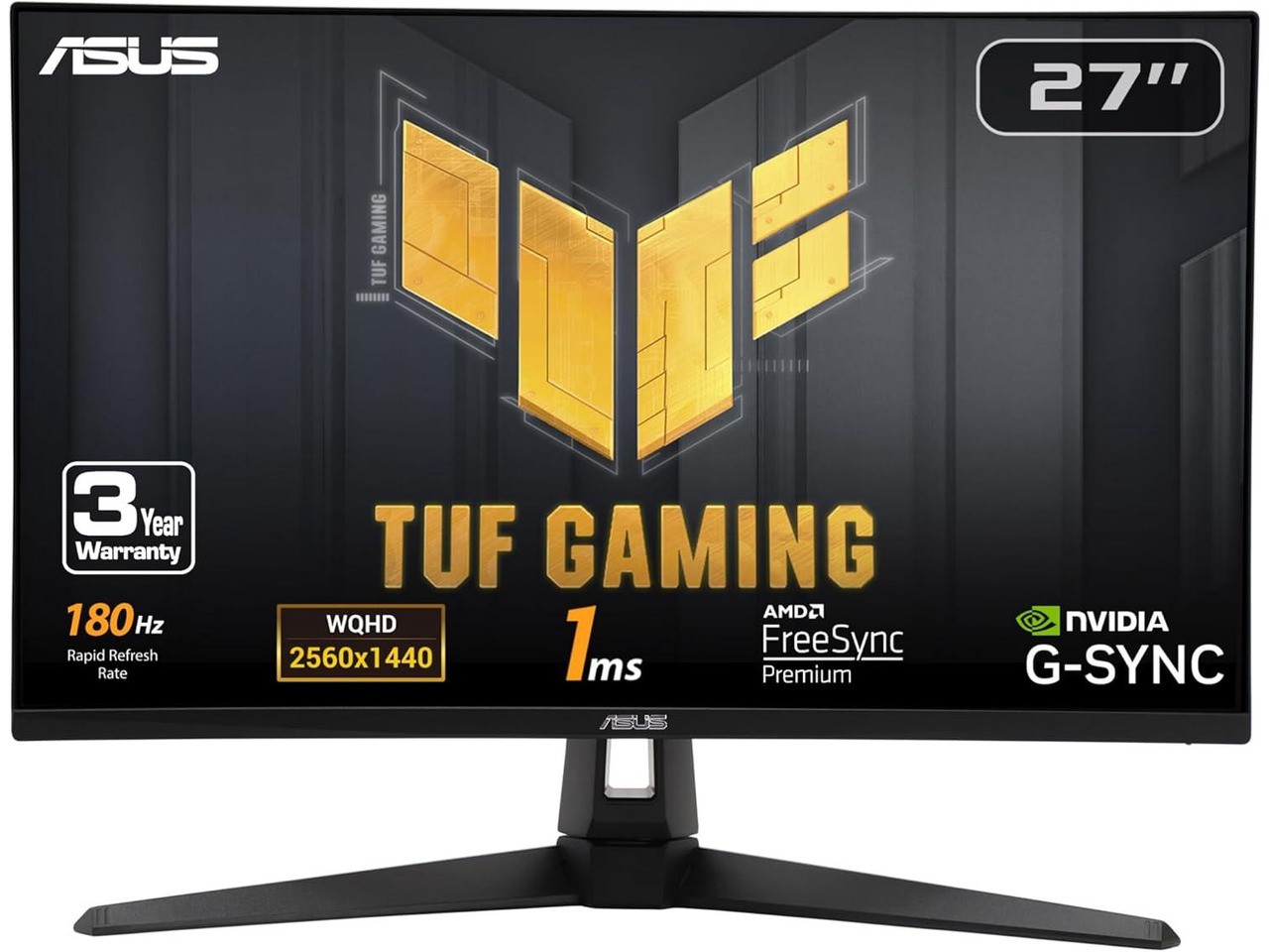 ASUS TUF Gaming 27" 1440P HDR Monitor (VG27AQ3A) - QHD (2560 x 1440), 180Hz, 1ms