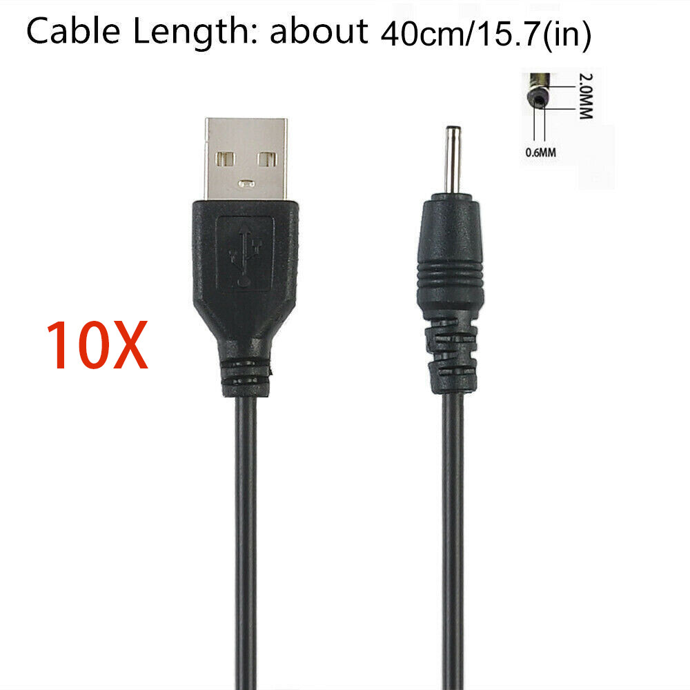 USB A Male to 2.0/2.5/3.5/4.0/5.5mm Connector 5V DC Charger Power Cable Cord 10X