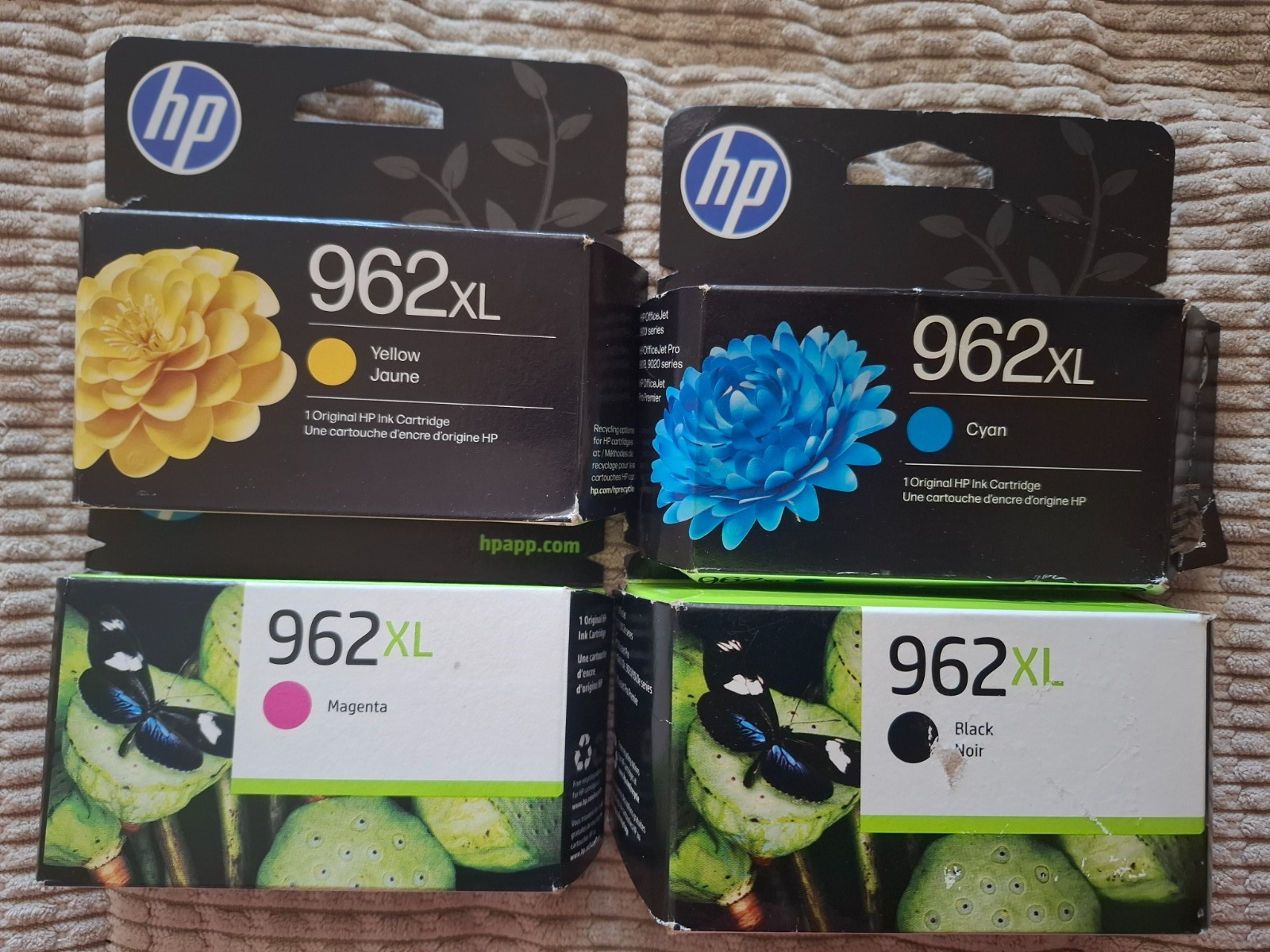 4pk HP  962xl Black   yellow magenta cyan  Ink Cartridges  Fast Ship  2026/7