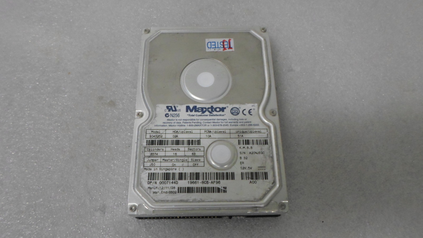 Maxtor Dell 90432D2 7144D 07144D 4GB IDE Hard Drive TESTED