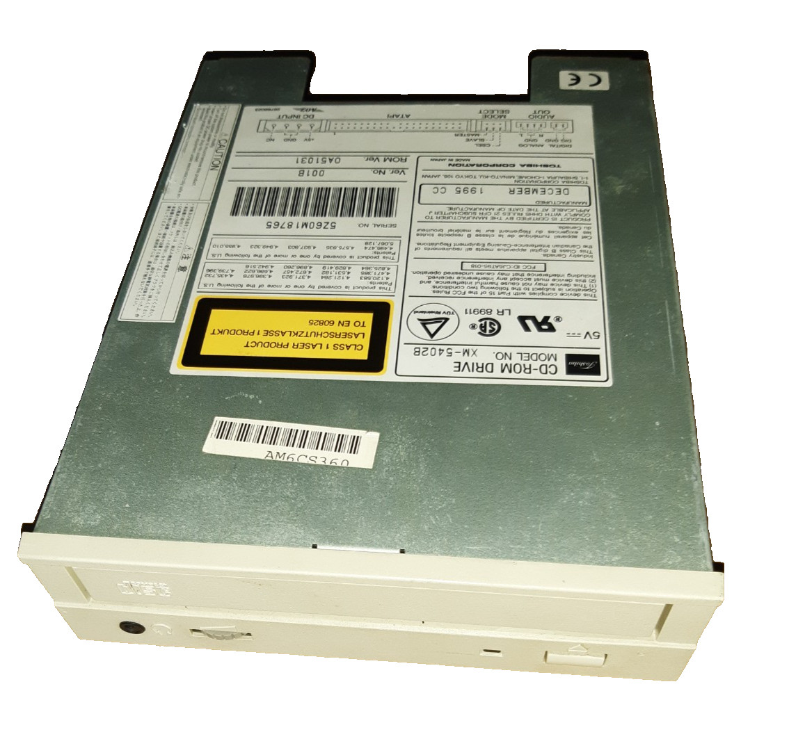 Vintage Toshiba CD Rom Drive XM-5402B Beige Bezel Made in Japan year 1995 👍✔💽