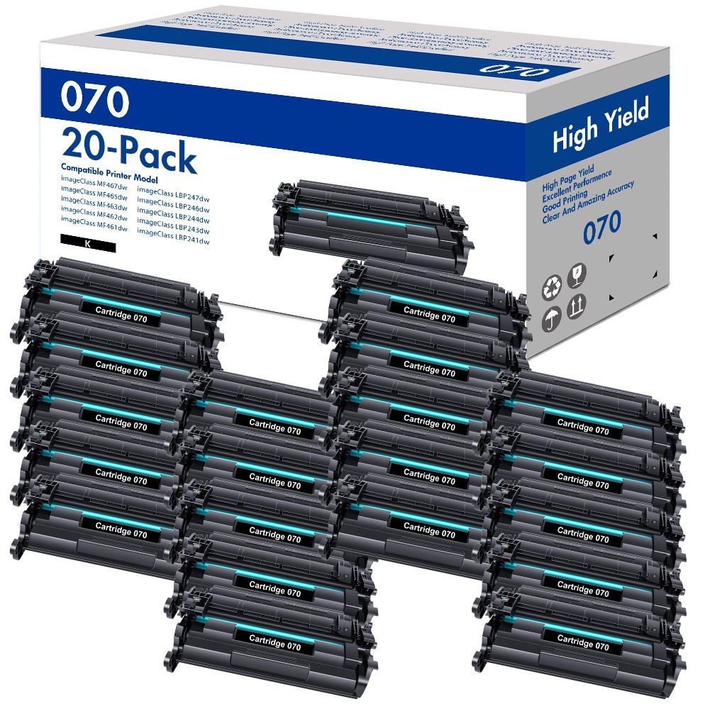 20 Pack 070 Toner Cartridge for Canon imageCLASS MF465 MF462 LBP247 LBP240 MF460