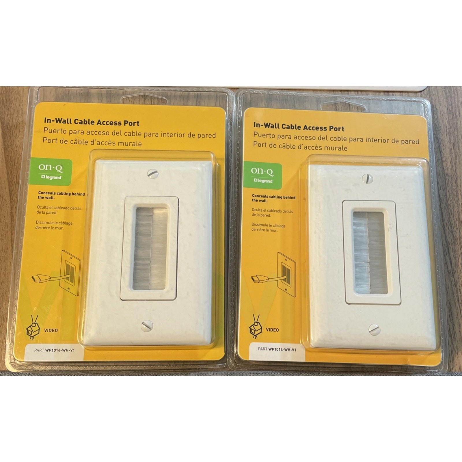 Legrand-On-Q Cable Access Port Wall Outlet Plate White Lot Of 2 Part WP104-WH-V1