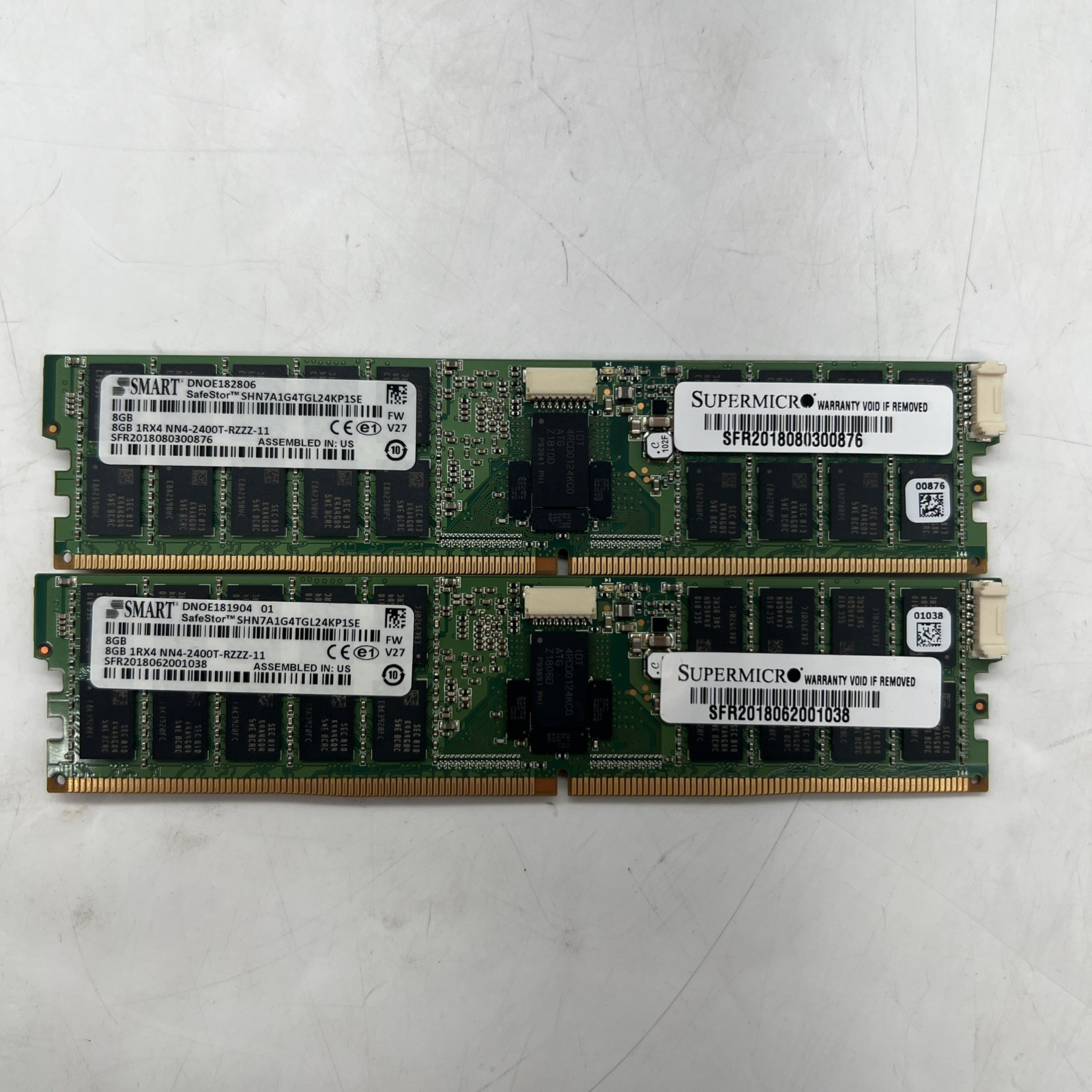Lot of 2 Smart SafeStor SHN7A1G4TGL24KP1SE 8GB NVDIMM-N DDR4 2666 MT/s (PC4-2666