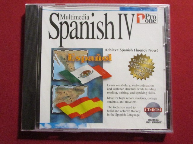 MULTIMEDIA SPANISH IV 1PRO ONE CD-ROM MULTIMEDIA IBM WINDOWS INTERACTIVE VIDEO