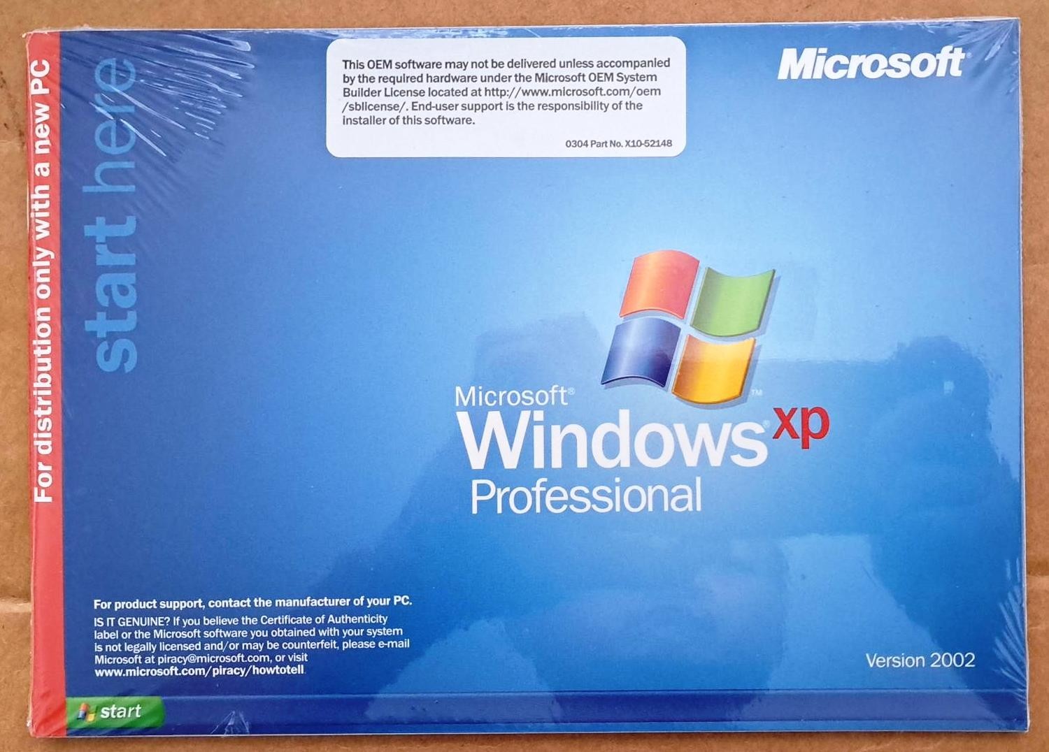 Windows XP Professional Edition Full Version & SP2 w/ 5 Keys License for 5 PCs