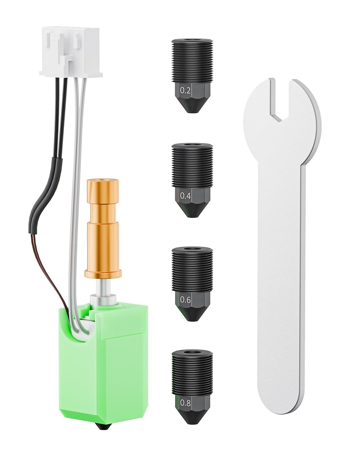 Upgraded S1/S1C Hotend Kit with 0.2/0.4/0.6/0.8Mm Hardened Nozzles | Compatible