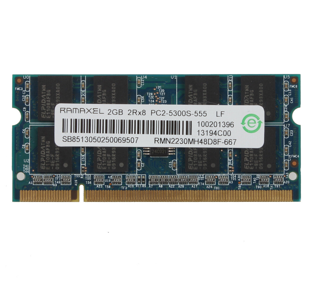 Ramaxel 2GB 2RX8 PC2-5300S Memory 1.8V DDR2 667Mhz Unbuffered RAM SODIMM Laptop