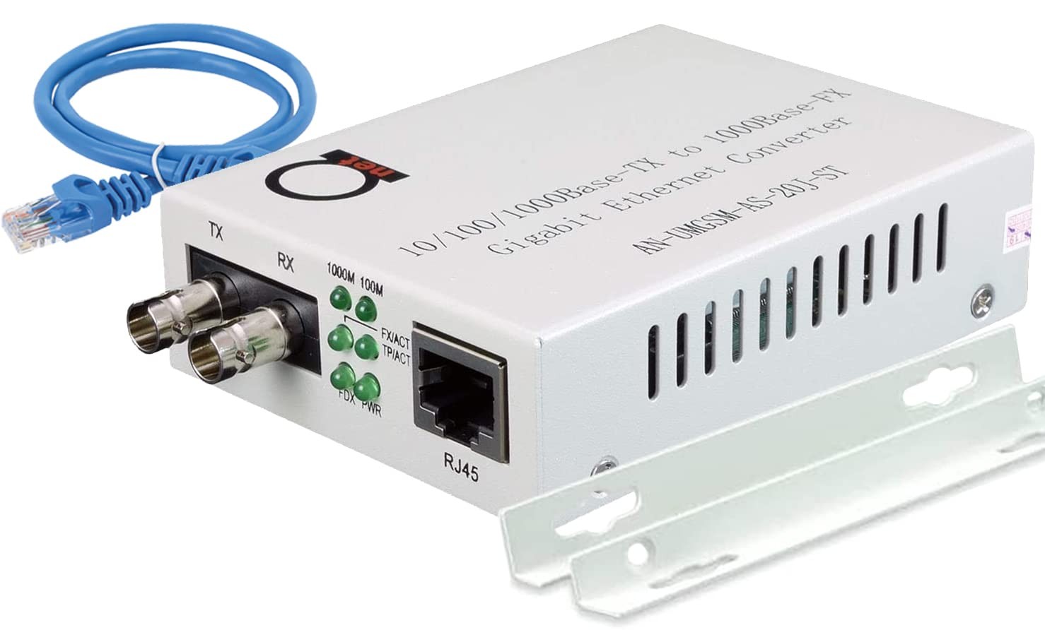 Single Mode ST Gigabit Fiber Media Converter - Built-in Fiber Module 20 km (1...