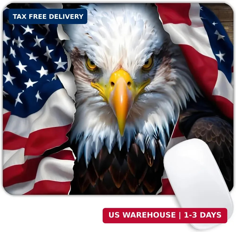 American Eagle Flag Mouse pad Customized Mousepad Non-Slip Rubber Base Mouse Pad