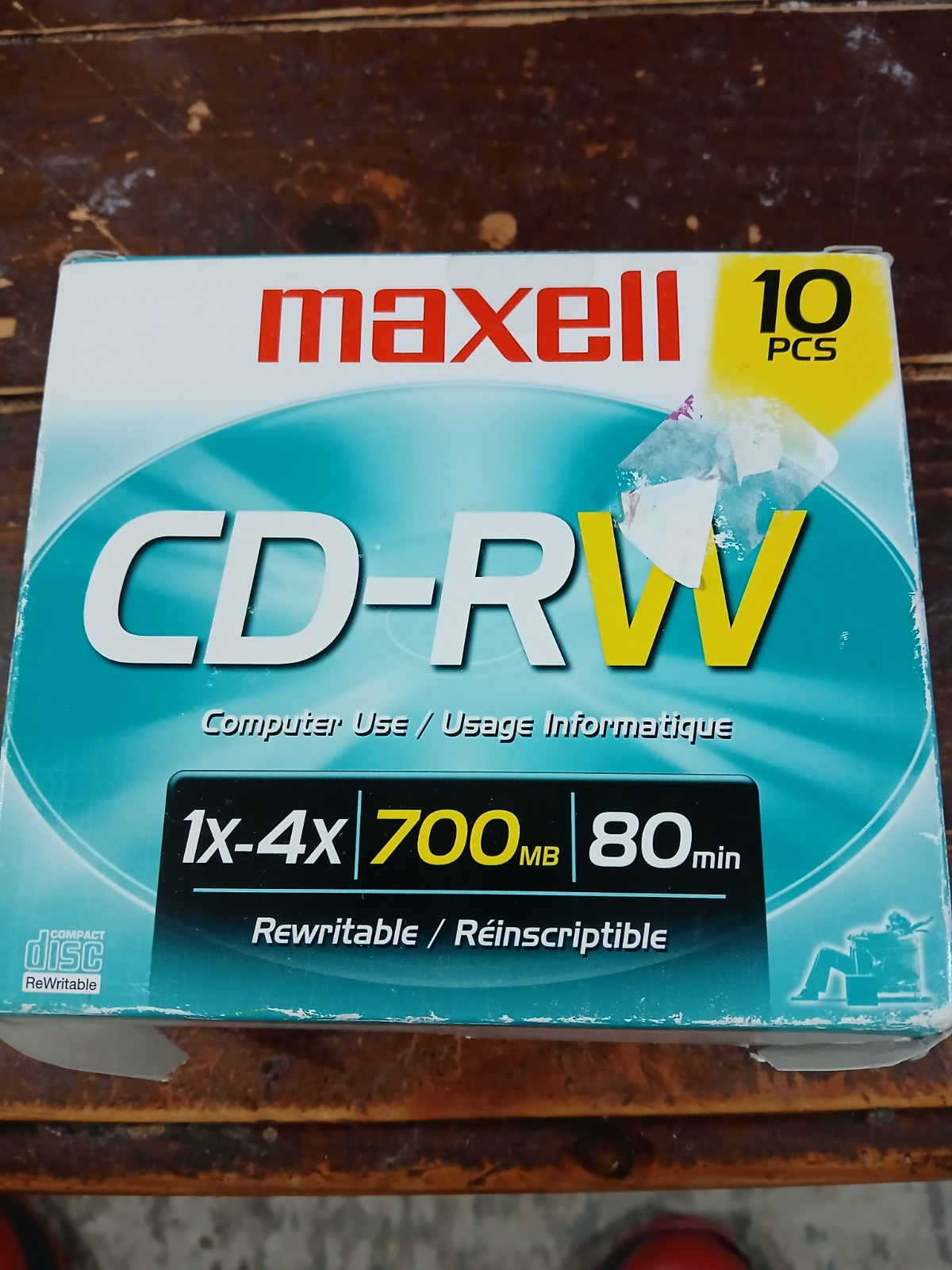 Maxell CD-RW 700MB 80min 1-4x Silver 10 Pack -still in original package