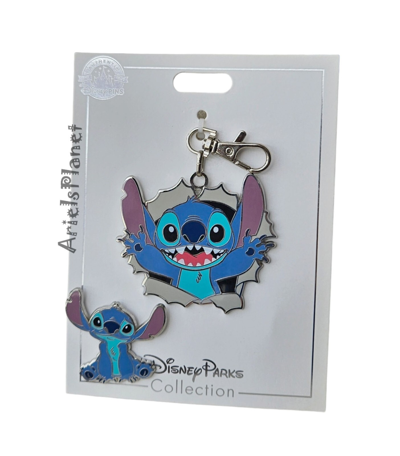 Disney Parks Lilo & Stitch Lanyard Medal & Pin Set Bag Charm with Lobster Claw