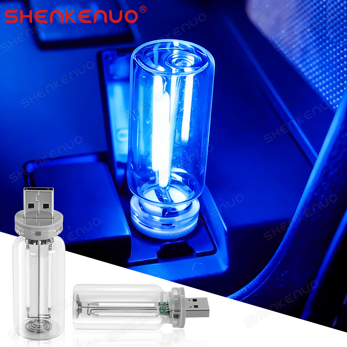 Blue Mini USB LED Car Light Interior Mood Neon Nights Atmosphere Ambient Lamp