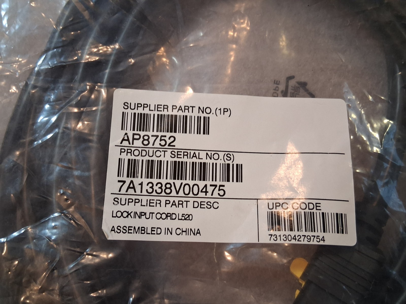 Apc Power Cord, L5-20P, IEC C19, 10 ft., Blk, 20A AP8752 Apc AP8752 731304279754