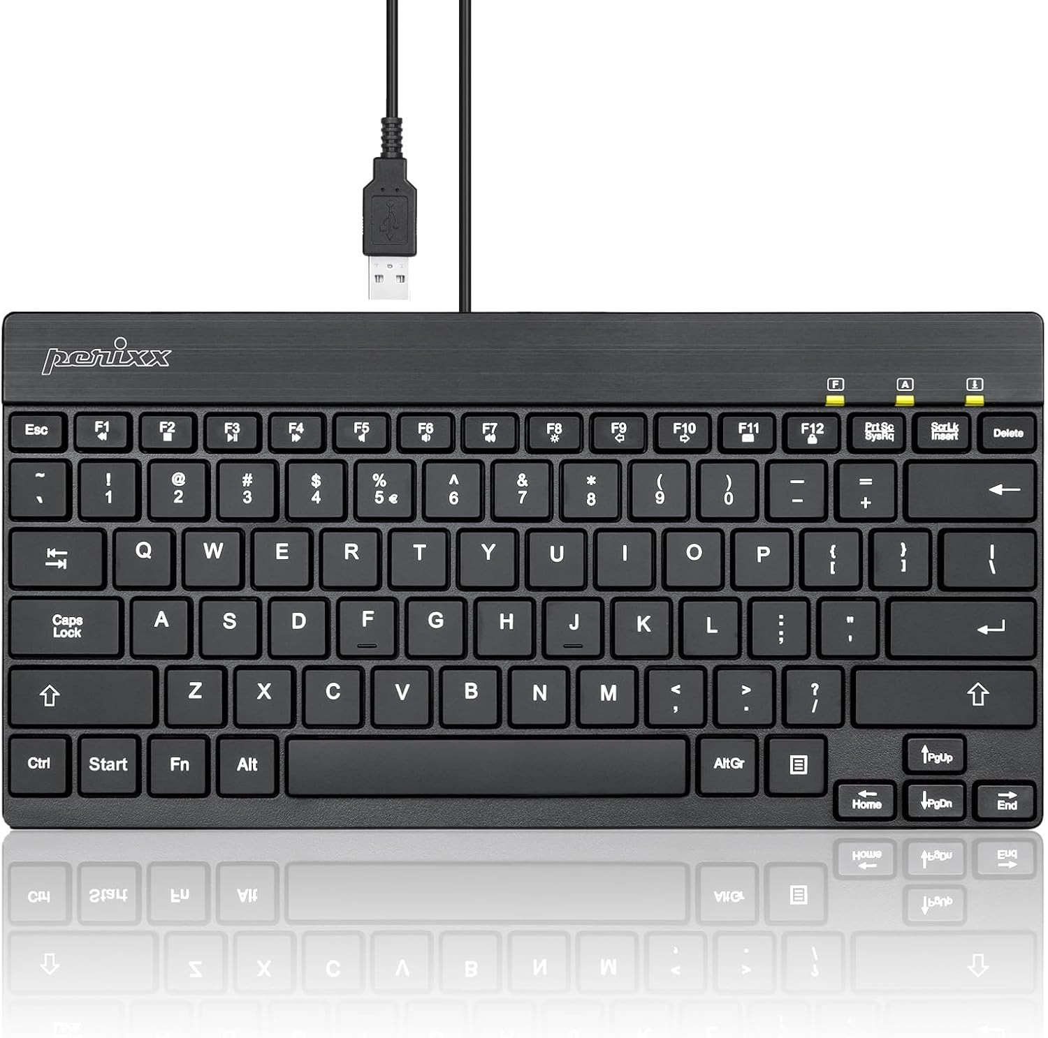 PERIBOARD-326 Wired Mini Backlit USB Keyboard with Low Profile Keys, US