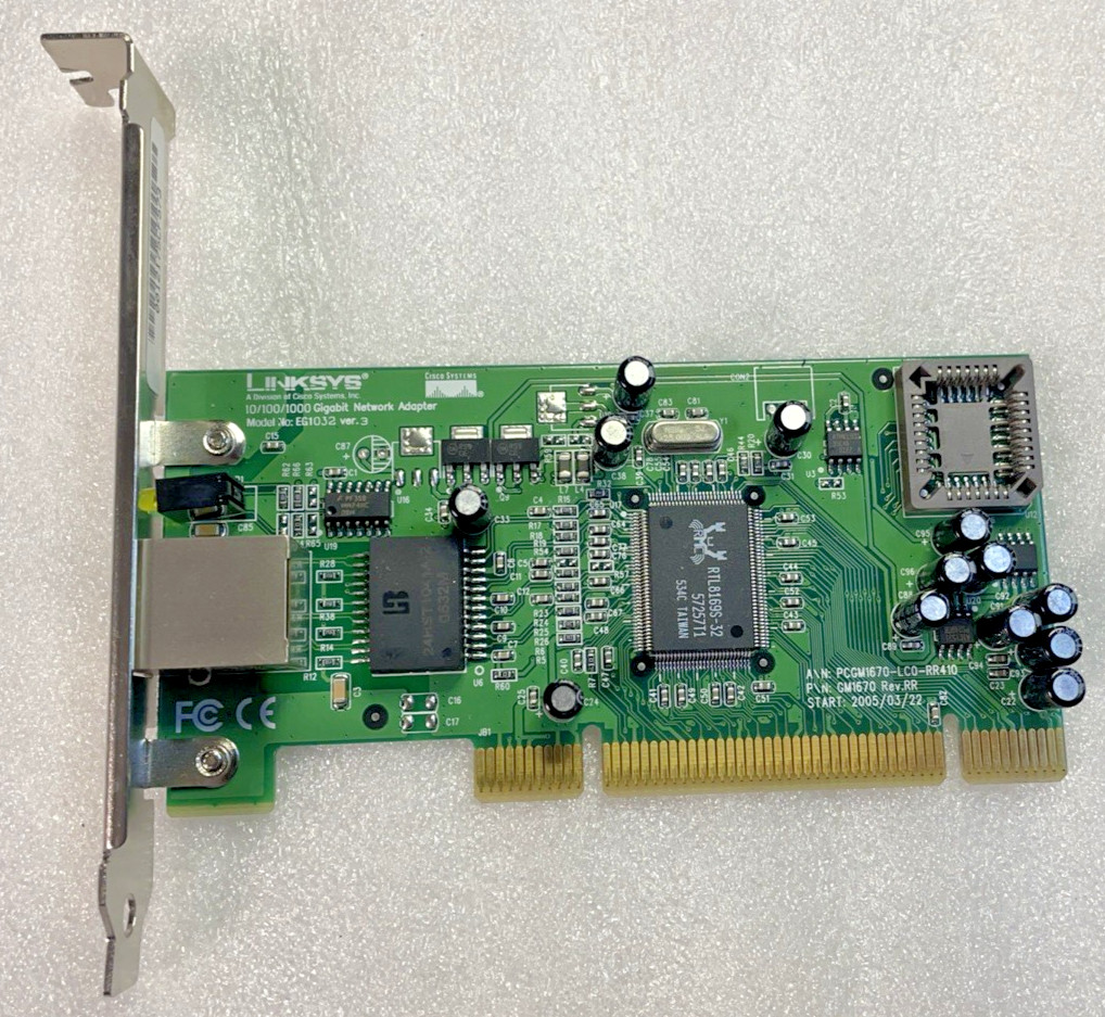 linksys etherfast RTL8169S-32 PCI GIGABIT LNE1000TX GM1670