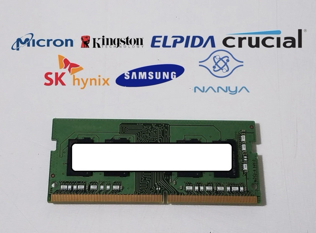 Lot of 5 Major Brand 8 GB DDR4-2400 PC4 1Rx8 1.2V SO-DIMM Laptop RAM 