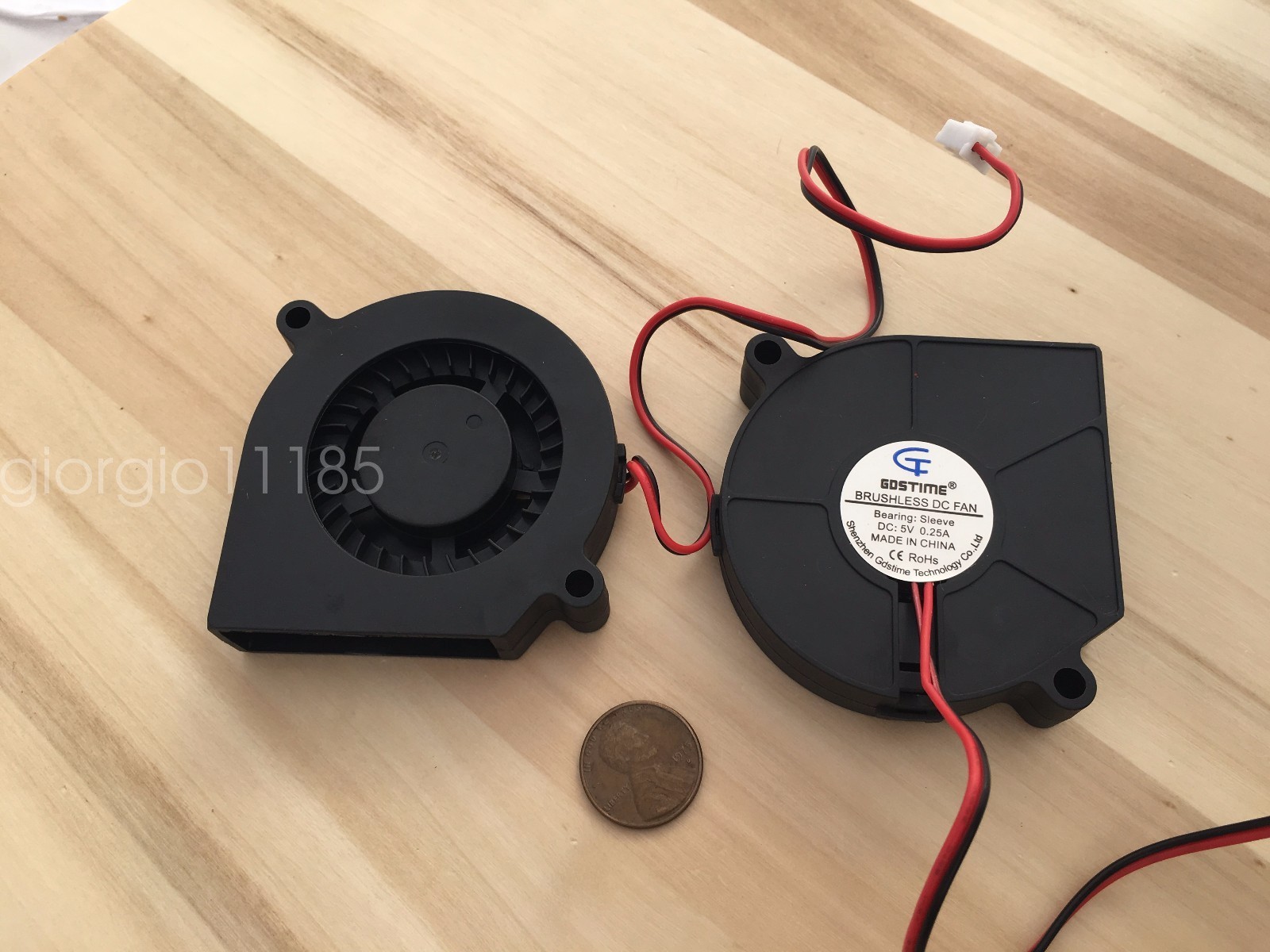 2 Pieces 60mm 5v fan Brushless Exhaust Centrifugal Blower Computer 6015