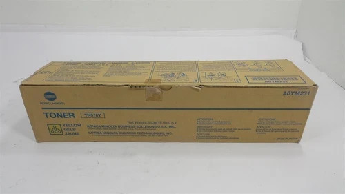 Original Konica Minolta TN510Y Yellow Toner. New Sealed Box
