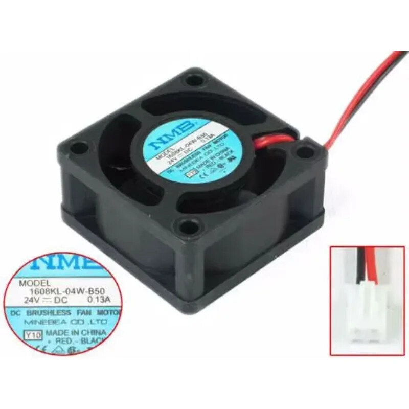 NMB-MAT 1608KL-04W-B50 Y10 DC 24V 0.13A 40x40x20mm 2-Wire Server Cooling Fan