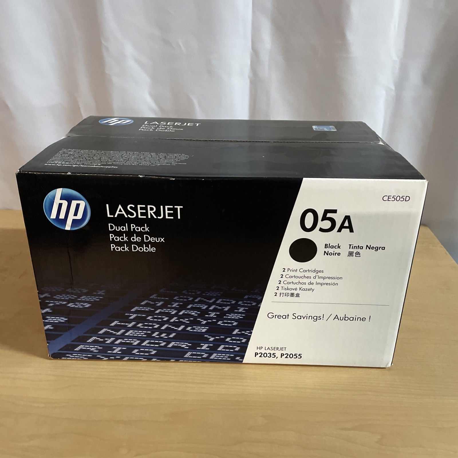 Genuine HP 05A CE505D Black LaserJet Toner Dual Pack 2-Pack OEM New Sealed