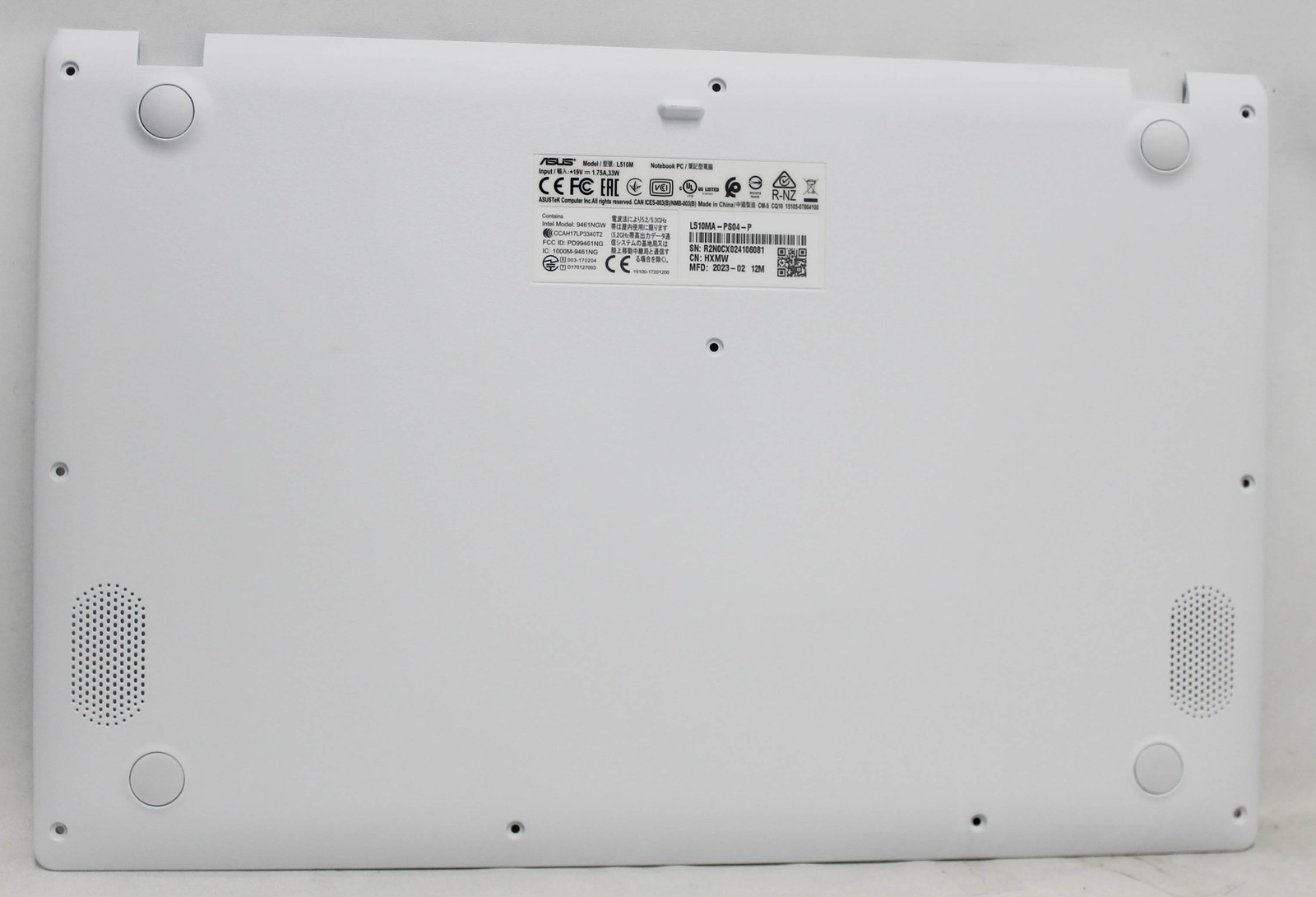 90NB0Q62-R7D010 ASUS VivoBook L510MA E510MA Bottom Base Cover White Grade A