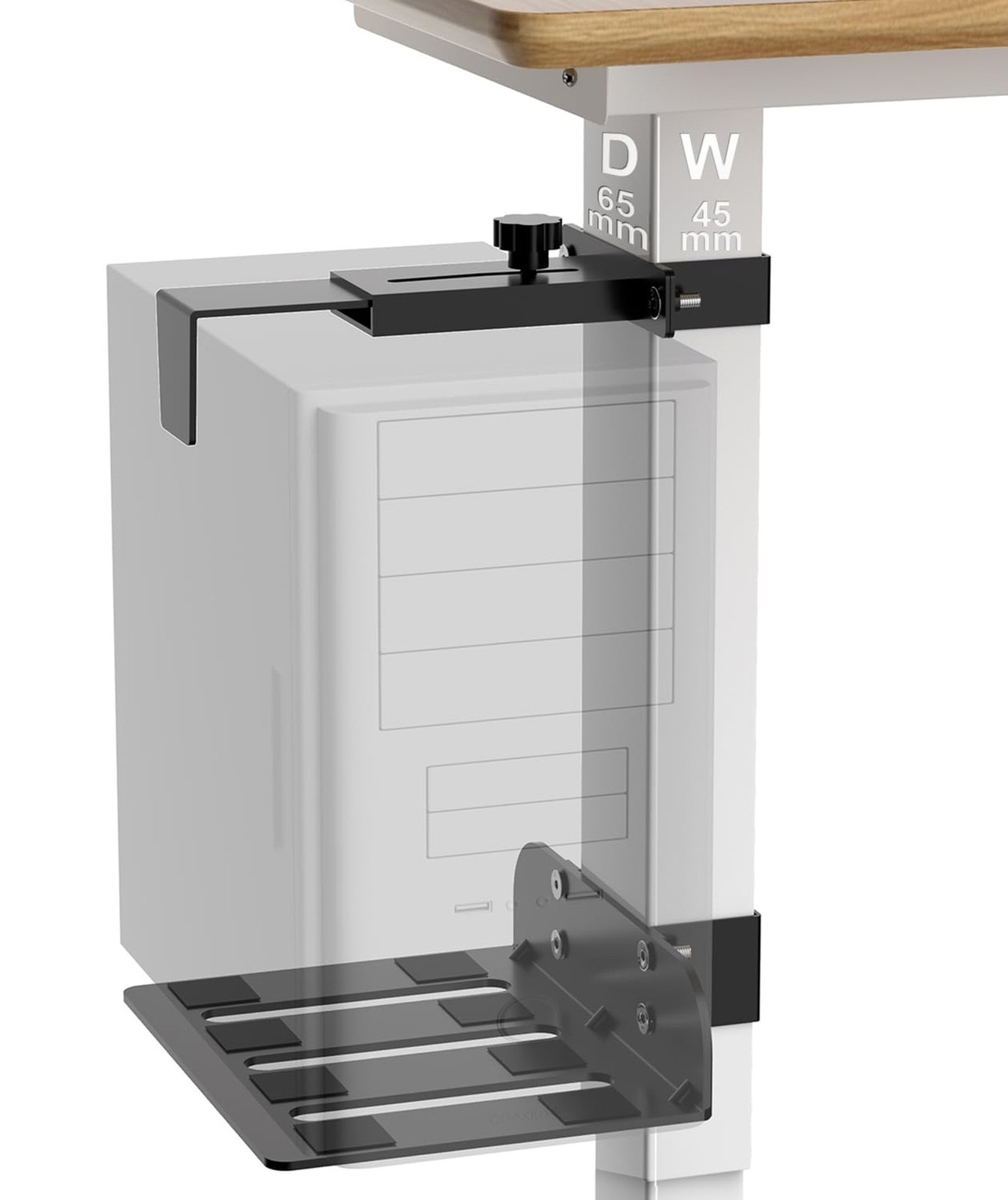 Under Desk PC Mount - No Drilling 50lb Capacity, Computer Holder Under Table,...