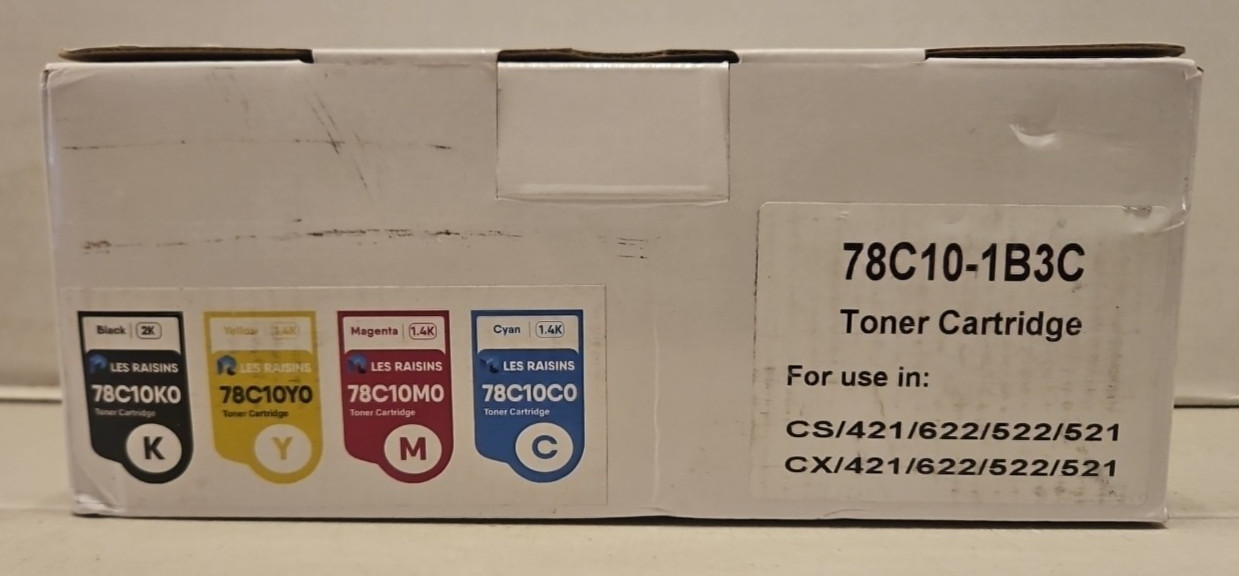 Compatible For LEXMARK Toner 78C10 - 78C10K0 78C10Y0 78C10M0 78C10C0 4-Pack New