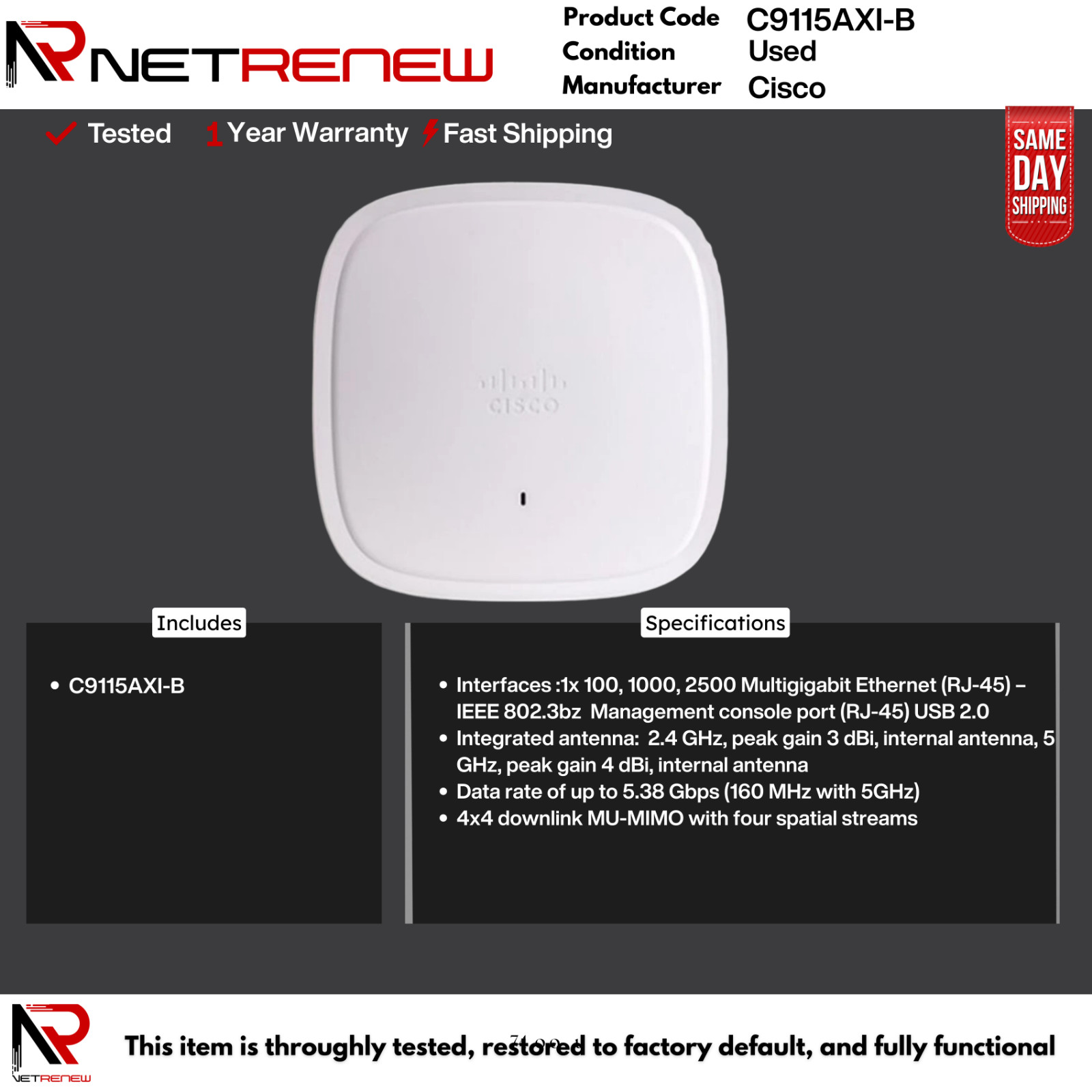 C9115AXI-B Cisco Catalyst  Wireless Access Point
