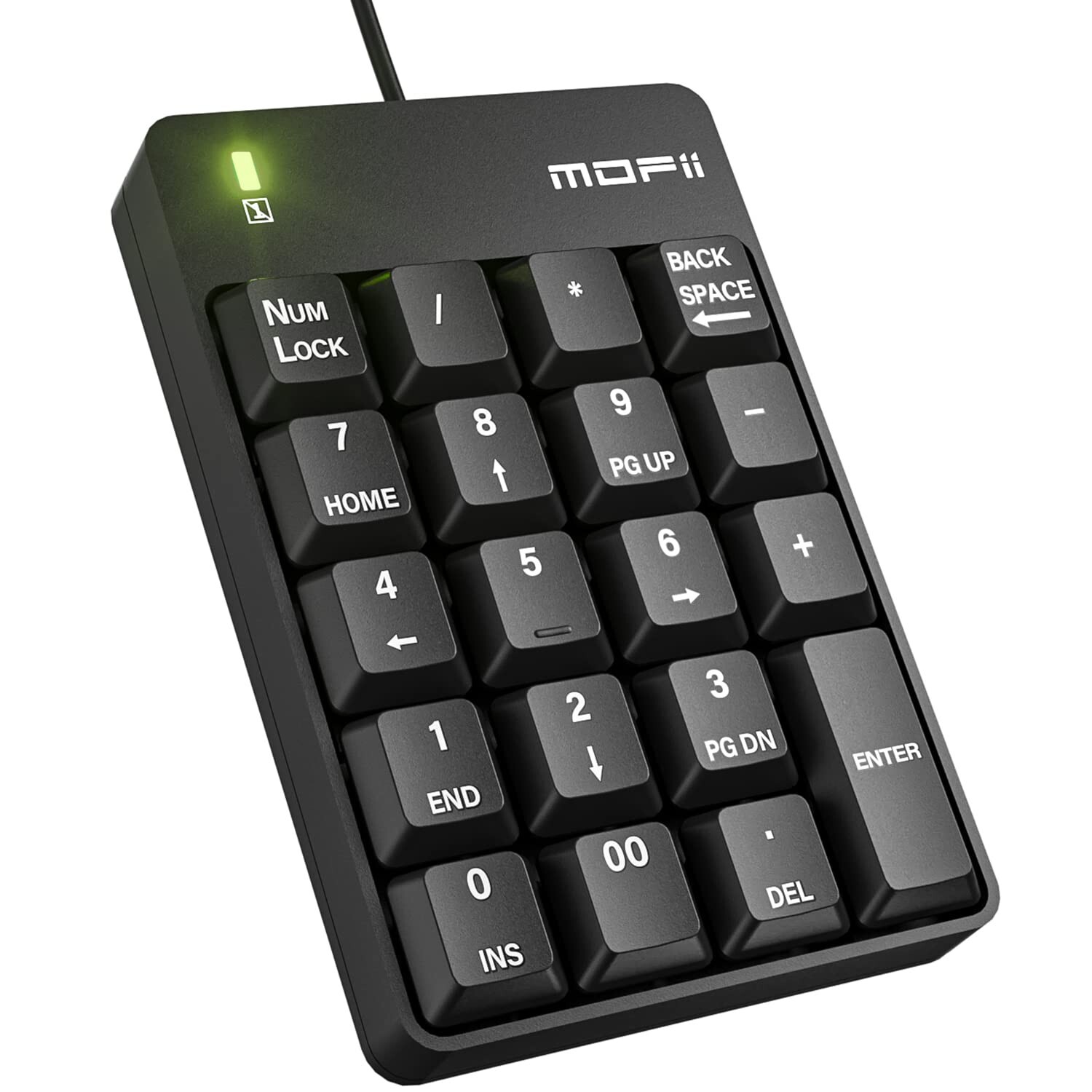 MOFII Wired Number Pad Numeric Keypad Silent 19 Keys USB Numpad, Portable Fin...