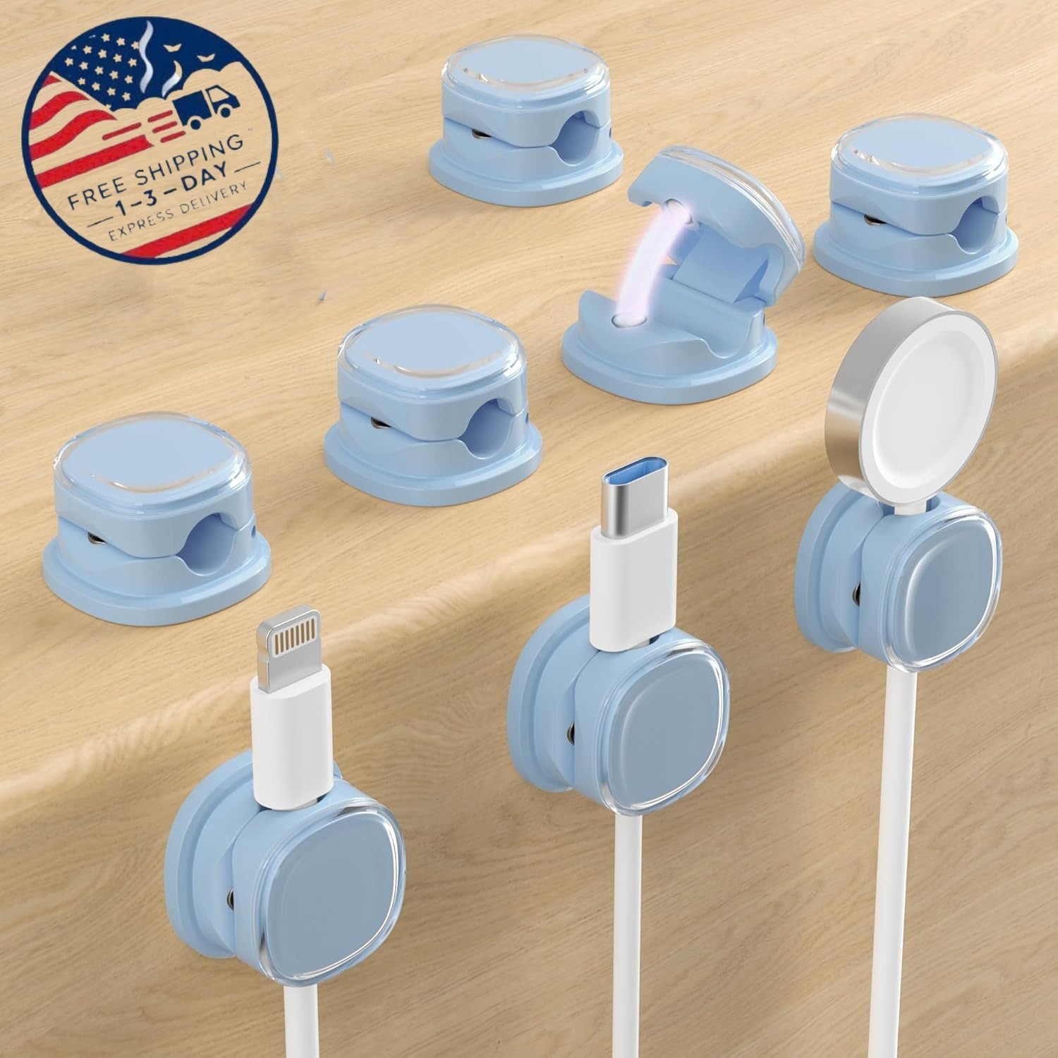 Clips magnéticos para cables, organizador de cables ajustable, organizador adhes